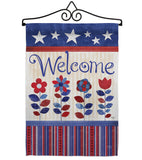 Welcome Patriotic - Patriotic Americana Vertical Impressions Decorative Flags HG111056 Made In USA