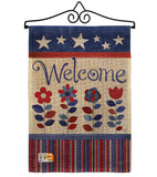 Welcome Patriotic - Patriotic Americana Vertical Impressions Decorative Flags HG111056 Made In USA