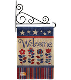 Welcome Patriotic - Patriotic Americana Vertical Impressions Decorative Flags HG111056 Made In USA