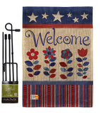 Welcome Patriotic - Patriotic Americana Vertical Impressions Decorative Flags HG111056 Made In USA