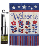 Welcome Patriotic - Patriotic Americana Vertical Impressions Decorative Flags HG111056 Made In USA