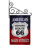 Route 66 - Patriotic Americana Vertical Impressions Decorative Flags HG111059 Made In USA