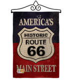 Route 66 - Patriotic Americana Vertical Impressions Decorative Flags HG111059 Made In USA