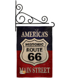 Route 66 - Patriotic Americana Vertical Impressions Decorative Flags HG111059 Made In USA