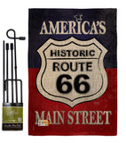 Route 66 - Patriotic Americana Vertical Impressions Decorative Flags HG111059 Made In USA