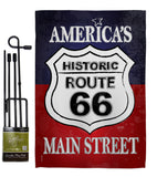 Route 66 - Patriotic Americana Vertical Impressions Decorative Flags HG111059 Made In USA