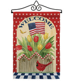 Patriotic Flowers - Patriotic Americana Vertical Impressions Decorative Flags HG111062 Made In USA