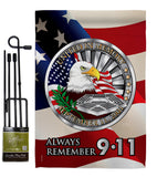 Always Remember - Patriotic Americana Vertical Impressions Decorative Flags HG111063 Made In USA