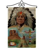 Native American - Patriotic Americana Vertical Impressions Decorative Flags HG111064 Made In USA