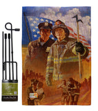 Heroes - Patriotic Americana Vertical Impressions Decorative Flags HG111065 Made In USA