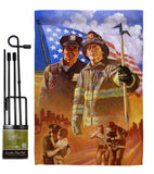 Heroes - Patriotic Americana Vertical Impressions Decorative Flags HG111065 Made In USA