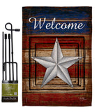 Welcome Vintage - Patriotic Americana Vertical Impressions Decorative Flags HG111066 Made In USA