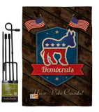 Democrats - Patriotic Americana Vertical Impressions Decorative Flags HG111070 Made In USA