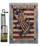 One Nation Under God - Patriotic Americana Vertical Impressions Decorative Flags HG111074 Made In USA