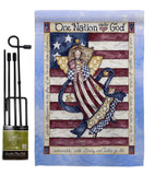 One Nation Under God - Patriotic Americana Vertical Impressions Decorative Flags HG111074 Made In USA