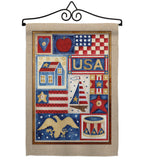 USA Collage - Patriotic Americana Vertical Impressions Decorative Flags HG111077 Made In USA