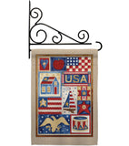 USA Collage - Patriotic Americana Vertical Impressions Decorative Flags HG111077 Made In USA