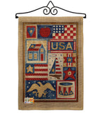 USA Collage - Patriotic Americana Vertical Impressions Decorative Flags HG111077 Made In USA