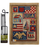 USA Collage - Patriotic Americana Vertical Impressions Decorative Flags HG111077 Made In USA