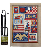 USA Collage - Patriotic Americana Vertical Impressions Decorative Flags HG111077 Made In USA