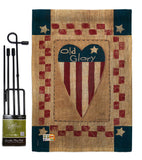 Old Glory Heart - Patriotic Americana Vertical Impressions Decorative Flags HG111082 Made In USA