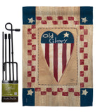 Old Glory Heart - Patriotic Americana Vertical Impressions Decorative Flags HG111082 Made In USA