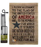 Pledge of Allegiance - Patriotic Americana Vertical Impressions Decorative Flags HG111085 Made In USA