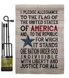 Pledge of Allegiance - Patriotic Americana Vertical Impressions Decorative Flags HG111085 Made In USA