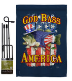 God Bass America - Patriotic Americana Vertical Impressions Decorative Flags HG111087 Made In USA