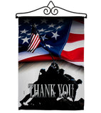 Thank You - Patriotic Americana Vertical Impressions Decorative Flags HG111088 Made In USA