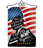 The Time is Always Right - Patriotic Americana Vertical Impressions Decorative Flags HG111093 Made In USA