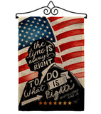 The Time is Always Right - Patriotic Americana Vertical Impressions Decorative Flags HG111093 Made In USA
