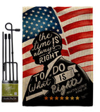 The Time is Always Right - Patriotic Americana Vertical Impressions Decorative Flags HG111093 Made In USA