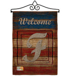 Patriotic F Initial - Patriotic Americana Vertical Impressions Decorative Flags HG130110 Made In USA