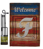 Patriotic F Initial - Patriotic Americana Vertical Impressions Decorative Flags HG130110 Made In USA