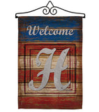 Patriotic H Initial - Patriotic Americana Vertical Impressions Decorative Flags HG130112 Made In USA