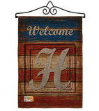 Patriotic H Initial - Patriotic Americana Vertical Impressions Decorative Flags HG130112 Made In USA