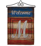 Patriotic M Initial - Patriotic Americana Vertical Impressions Decorative Flags HG130117 Made In USA