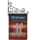 Patriotic M Initial - Patriotic Americana Vertical Impressions Decorative Flags HG130117 Made In USA