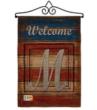 Patriotic M Initial - Patriotic Americana Vertical Impressions Decorative Flags HG130117 Made In USA