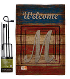 Patriotic M Initial - Patriotic Americana Vertical Impressions Decorative Flags HG130117 Made In USA