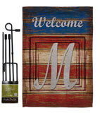 Patriotic M Initial - Patriotic Americana Vertical Impressions Decorative Flags HG130117 Made In USA