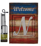 Patriotic N Initial - Patriotic Americana Vertical Impressions Decorative Flags HG130118 Made In USA