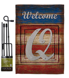 Patriotic Q Initial - Patriotic Americana Vertical Impressions Decorative Flags HG130121 Made In USA