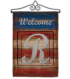 Patriotic R Initial - Patriotic Americana Vertical Impressions Decorative Flags HG130122 Made In USA