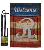 Patriotic R Initial - Patriotic Americana Vertical Impressions Decorative Flags HG130122 Made In USA