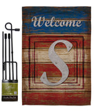 Patriotic S Initial - Patriotic Americana Vertical Impressions Decorative Flags HG130123 Made In USA