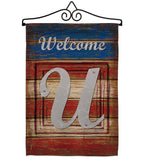 Patriotic U Initial - Patriotic Americana Vertical Impressions Decorative Flags HG130125 Made In USA