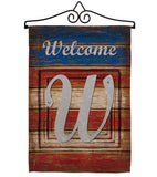 Patriotic W Initial - Patriotic Americana Vertical Impressions Decorative Flags HG130127 Made In USA