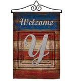 Patriotic Y Initial - Patriotic Americana Vertical Impressions Decorative Flags HG130129 Made In USA